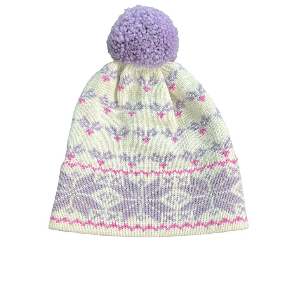 Vintage Handmade/ Vermont Mountain Ladies & Ewe Pastel 100% Wool Hat Purple/Pink